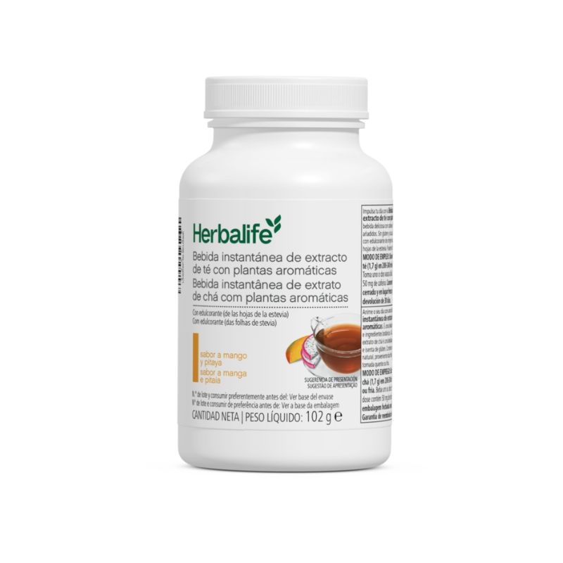 Bebida Instantánea de Extracto de Té con Plantas Aromáticas Mango y Pitaya 102gr.